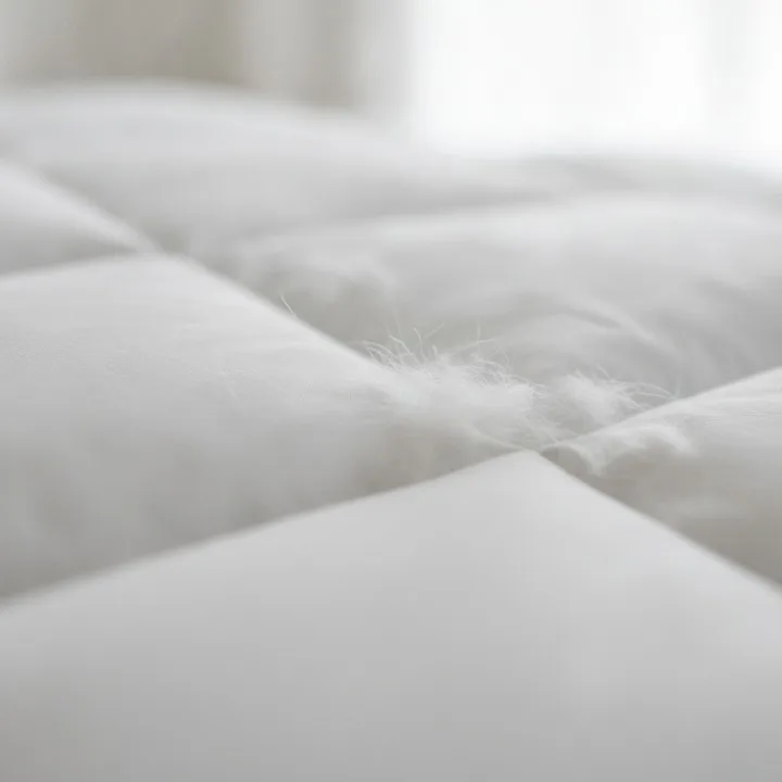 Détail du garnissage duvet naturel